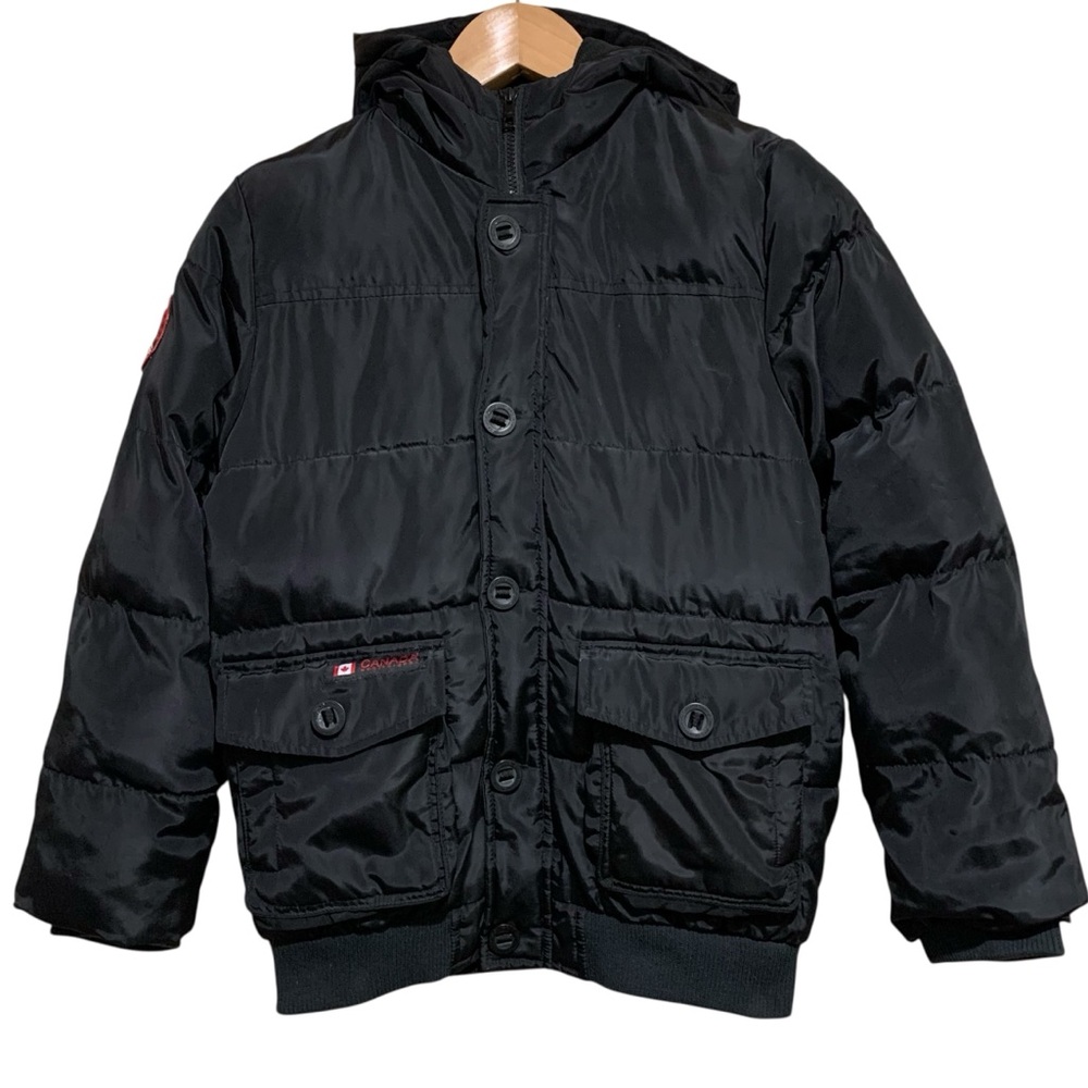 Canada Weather Gear Kids Hooded Jacket Zip Up Button Size Large (14/16) Black - Picture 1 of 9